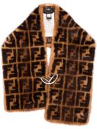 Fendi Ff Logo Fur Collar - Brown