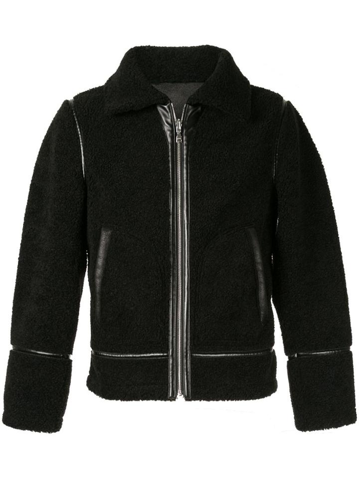 Loveless Contrast-panel Bomber Jacket - Black