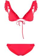 Semicouture Frill Detail Bikini Set - Pink