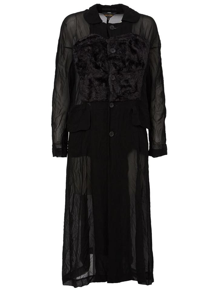 Comme Des Garçons Long Sheer Coat, Women's, Size: Small, Black, Acrylic/polyester