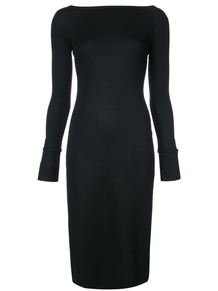 Helmut Lang - Boat Neck Dress - Women - Nylon/wool - S, Black, Nylon/wool