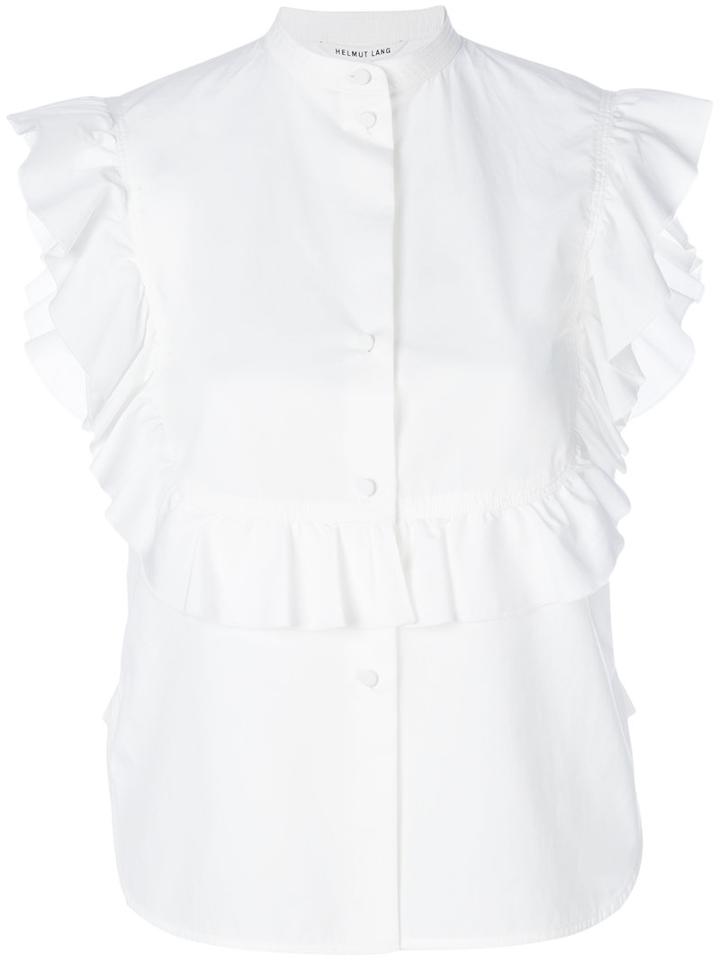 Helmut Lang - Ruffle Bib Sleeveless Shirt - Women - Cotton - M, White, Cotton
