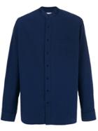 Schnaydermans Leisure Seersucker Button Shirt - Blue