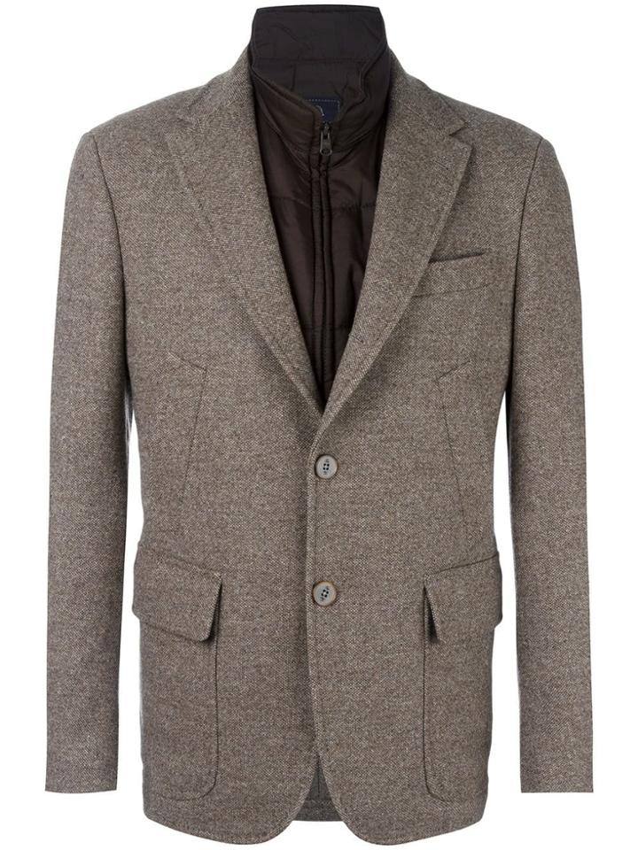 Fay Multiple Pockets Blazer - Brown