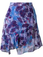Carven - Printed Wrap Skirt - Women - Silk/polyester/acetate - 40, Blue, Silk/polyester/acetate