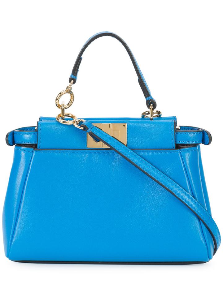 Fendi Micro Peekaboo Satchel Bag - Blue