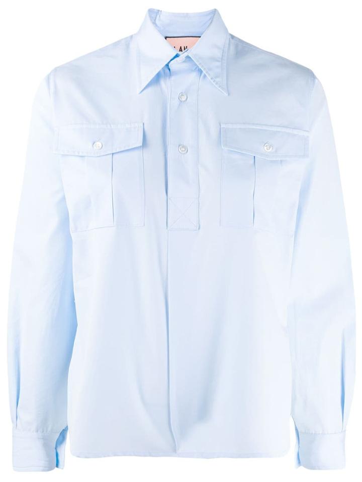 Plan C Button Placket Shirt - Blue