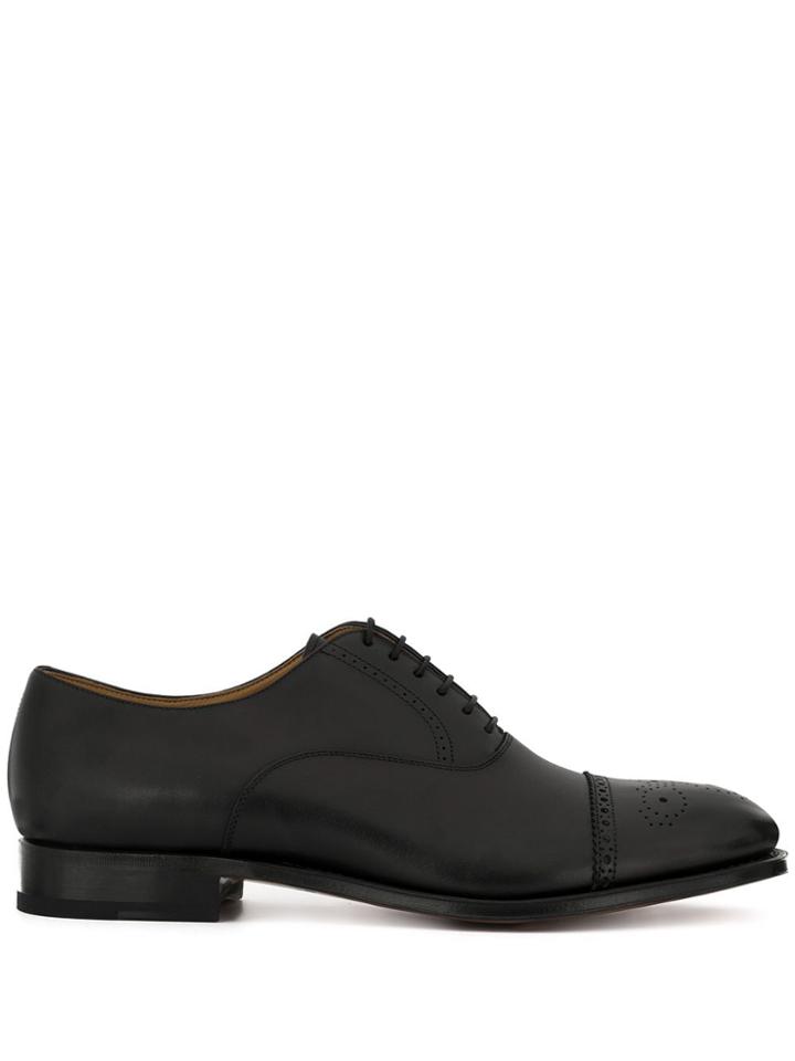 Giorgio Armani Decorative Perforation Shoes - Black