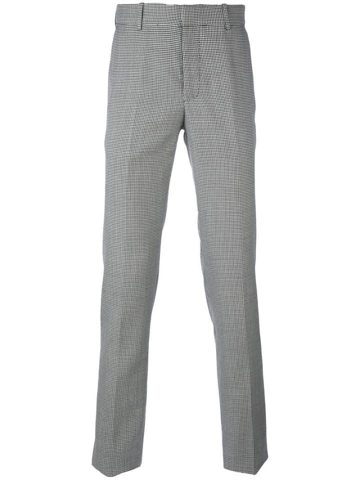 Alexander Mcqueen - Houndstooth Trousers - Men - Silk/acetate/viscose/wool - 50, Black, Silk/acetate/viscose/wool