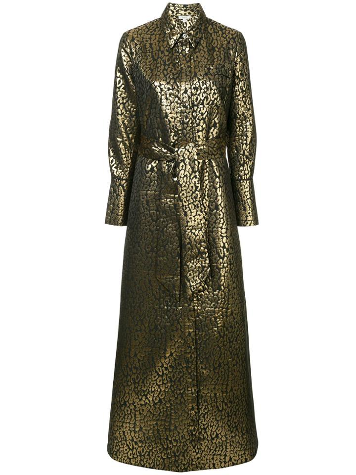 Layeur Leopard Print Shirt Dress - Metallic