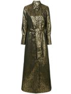Layeur Leopard Print Shirt Dress - Metallic
