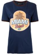 N Duo - 'miami Beach' Print T-shirt - Women - Cotton - 36, Blue, Cotton