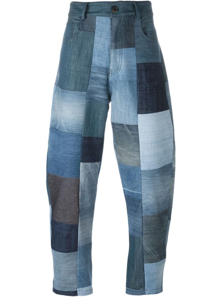 Giuliano Fujiwara Patchwork Jeans, Men's, Size: Xl, Blue, Cotton