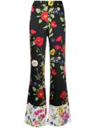 Blugirl Poppy Print Palazzo Pants - Black
