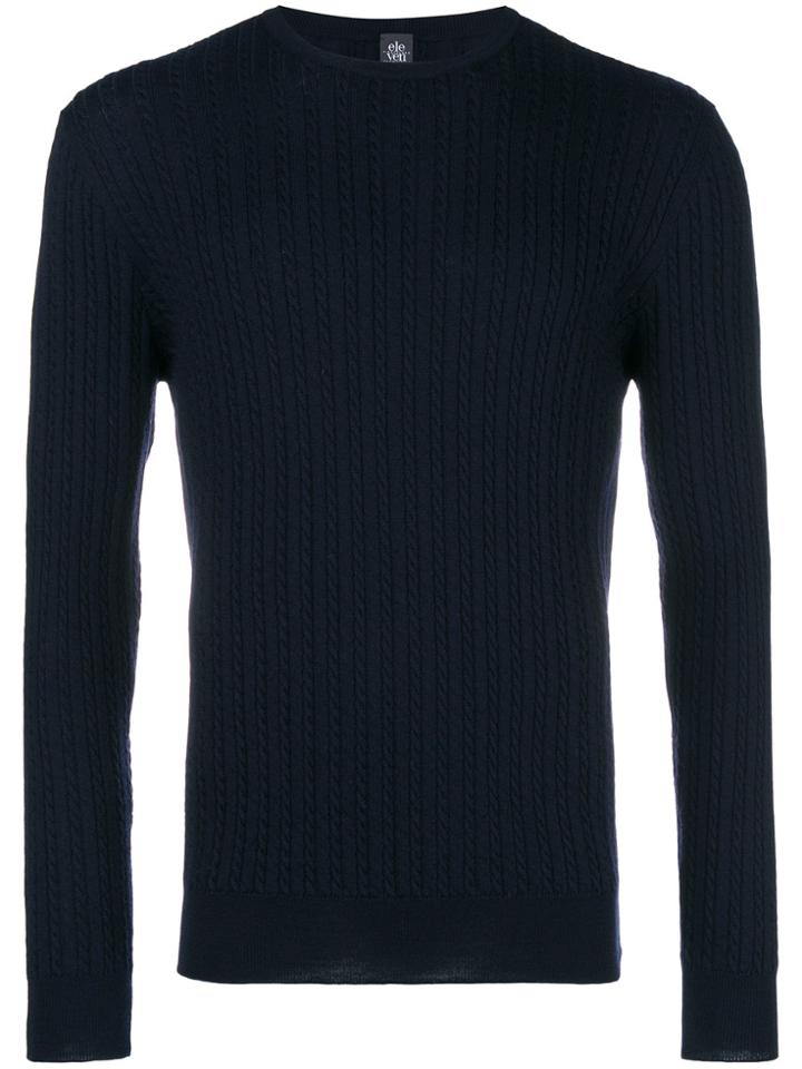 Eleventy Crew Neck Knitted Sweater - Blue