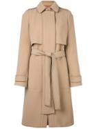 Carven Belted Coat, Women's, Size: 36, Nude/neutrals, Polyamide/acetate/viscose/virgin Wool
