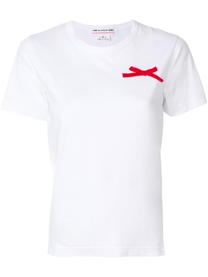 Comme Des Garçons Girl Red Bow T-shirt - White