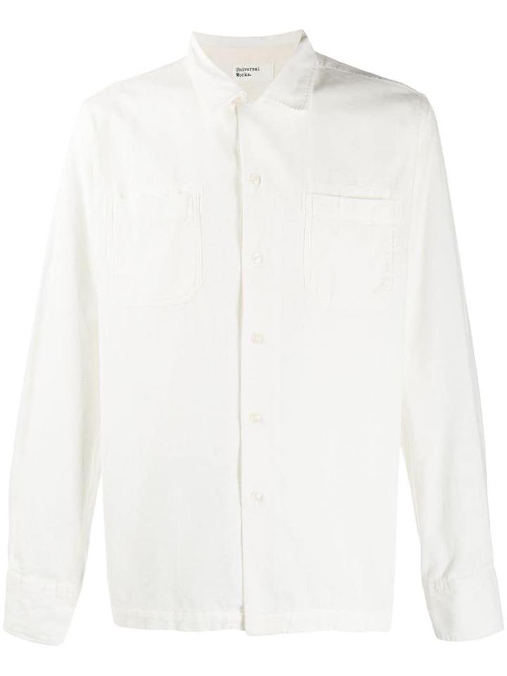 Universal Works Ribbed Long Sleeve Shirt - White