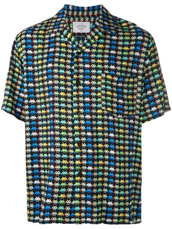 Portuguese Flannel Past Future Printed Shirt - Blue