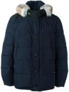Parajumpers Buttoned Hooded Jacket, Men's, Size: Large, Blue, Polyamide/polyester/coyote Fur