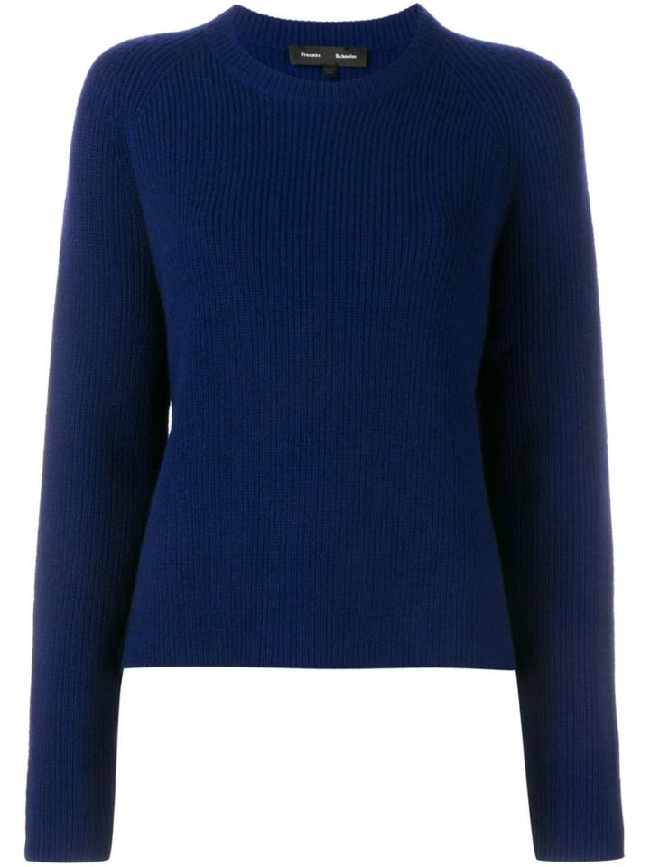 Proenza Schouler Ribbed Jumper, Women's, Size: Small, Blue, Cashmere/wool