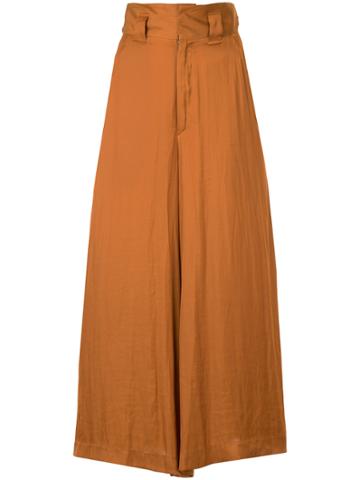 Mikio Sakabe High-waisted Cropped Trousers - Brown