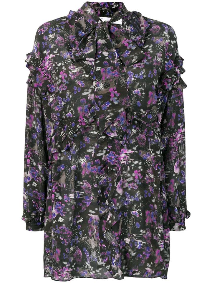 Iro Printed Pussy Bow Dress - Green