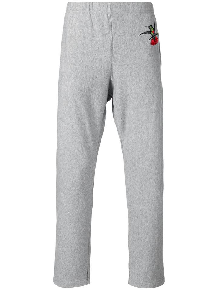 Alexander Mcqueen - Swallow Print Tapered Trousers - Men - Organic Cotton - Xl, Grey, Organic Cotton