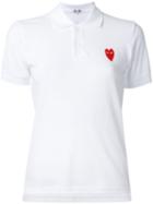 Comme Des Garçons Play Heart Logo Polo Shirt, Women's, Size: Small, White, Cotton