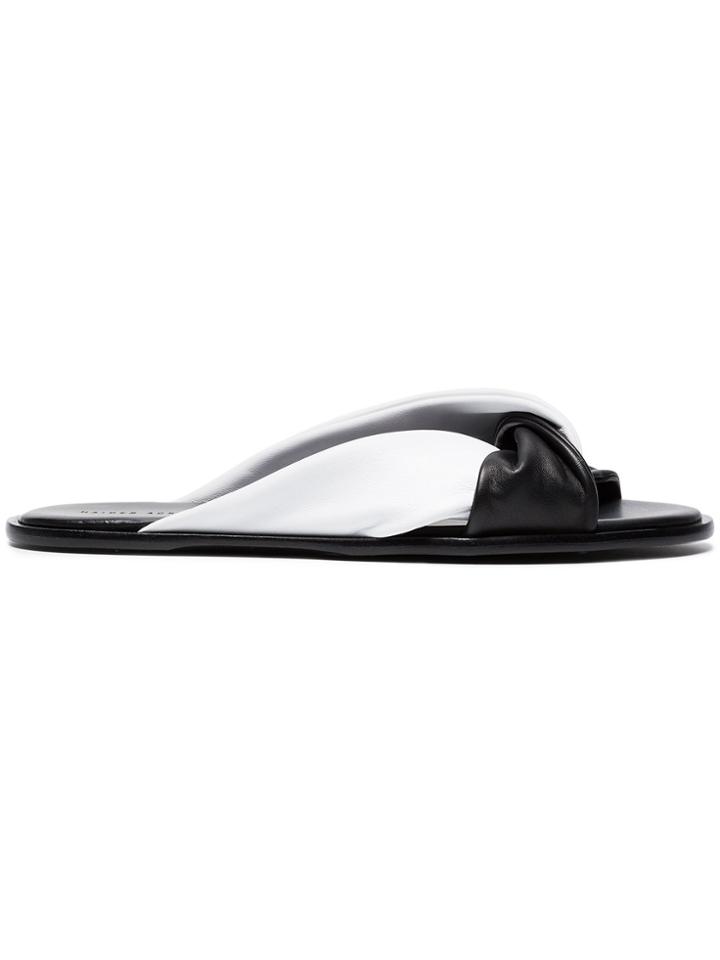 Haider Ackermann Black And White Flat Leather Sandals