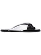 Haider Ackermann Black And White Flat Leather Sandals