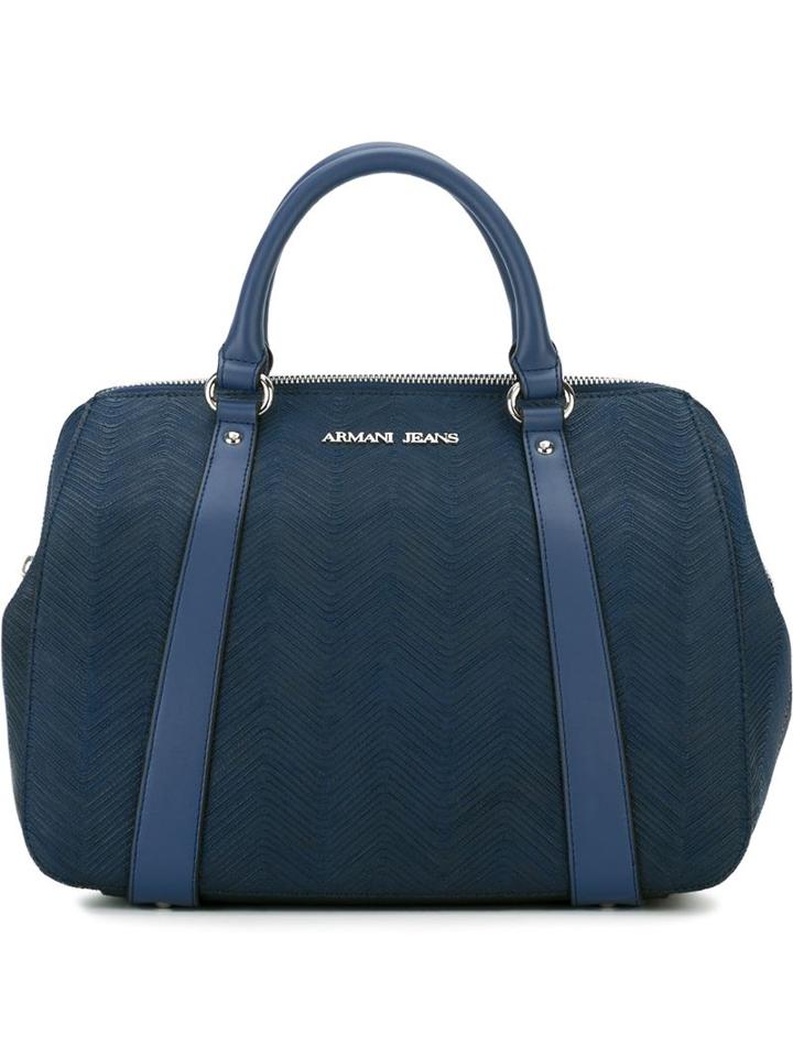 Armani Jeans Top Zip Tote Bag