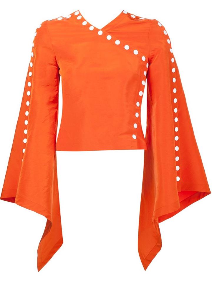Rosie Assoulin Bell Sleeve Cropped Blouse