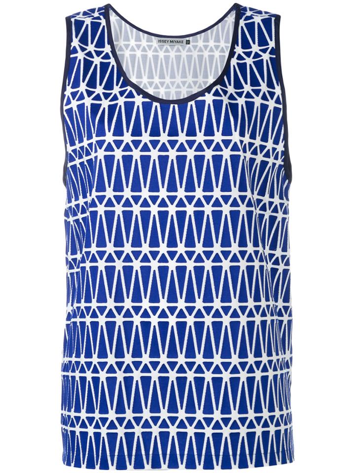 Issey Miyake Men Printed Jersey Tank Top - Blue