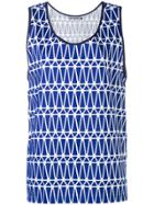 Issey Miyake Men Printed Jersey Tank Top - Blue