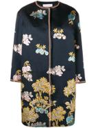 Peter Pilotto Floral Embroidered Coat - Blue