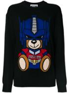 Moschino - Transformer Bear Jumper - Women - Cotton/virgin Wool - S, Black, Cotton/virgin Wool