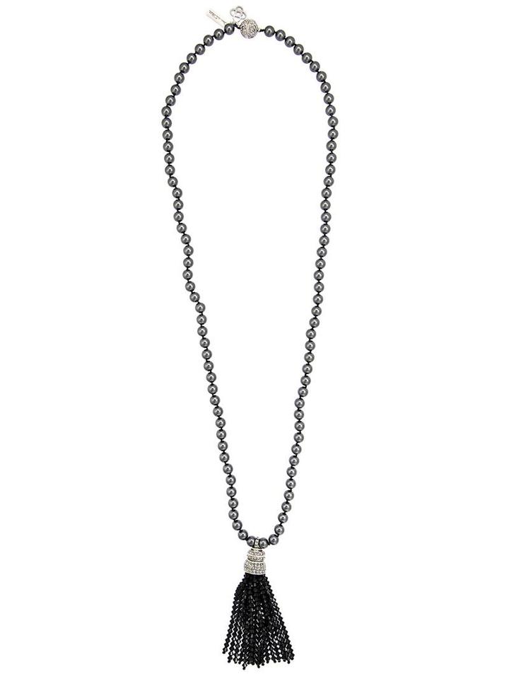 Oscar De La Renta Tassel And Pearl Necklace, Women's, Grey
