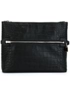 Alexander Wang Crocodile Effect Embossed Clutch, Women's, Black