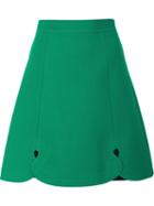 Roland Mouret Classic A-line Skirt, Women's, Size: 10, Green, Silk/wool