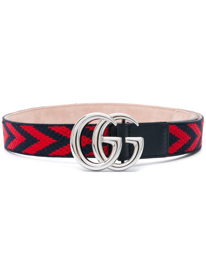Gucci Kids Gg Logo Belt, Boy's, Size: 60 Cm, Blue