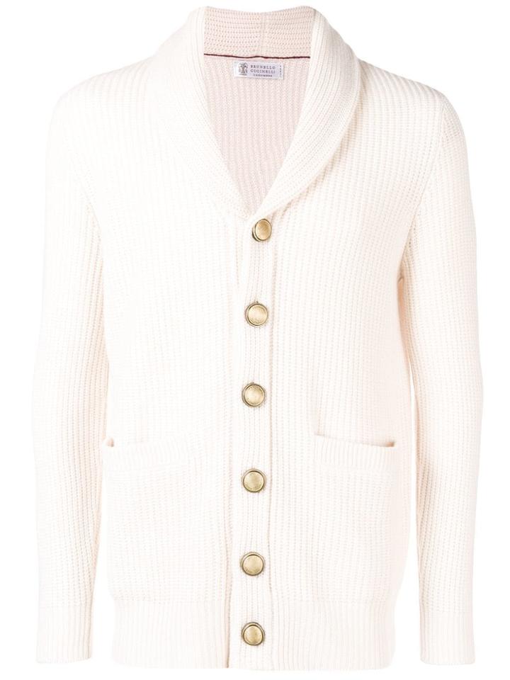 Brunello Cucinelli V-neck Button Cardigan - White
