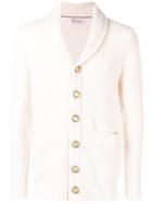 Brunello Cucinelli V-neck Button Cardigan - White