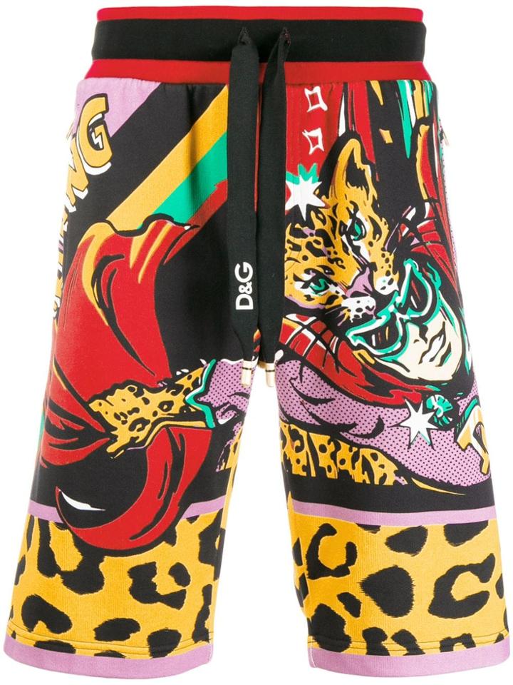 Dolce & Gabbana Comic Print Shorts - Black