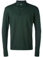Aspesi - Longsleeved Polo Shirt - Men - Cotton - Xxl, Green, Cotton
