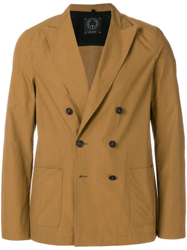 T Jacket Double Breasted Jacket - Brown