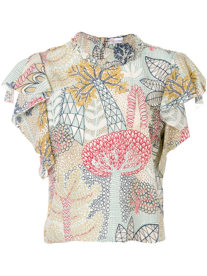 Red Valentino Embroidered Short-sleeve Top - Nude & Neutrals