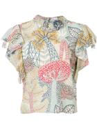 Red Valentino Embroidered Short-sleeve Top - Nude & Neutrals