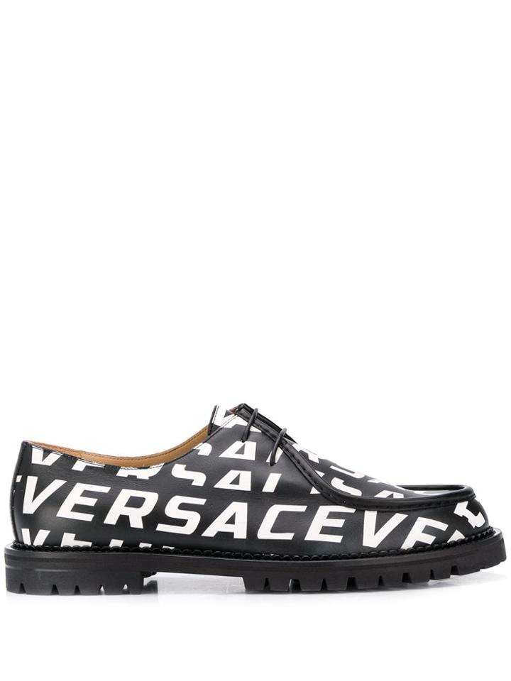 Versace All-over Logo Shoes - Black