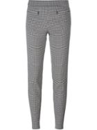 Emporio Armani Houndstooth Pattern Trousers, Women's, Size: 38, Black, Cotton/polyester/spandex/elastane/viscose